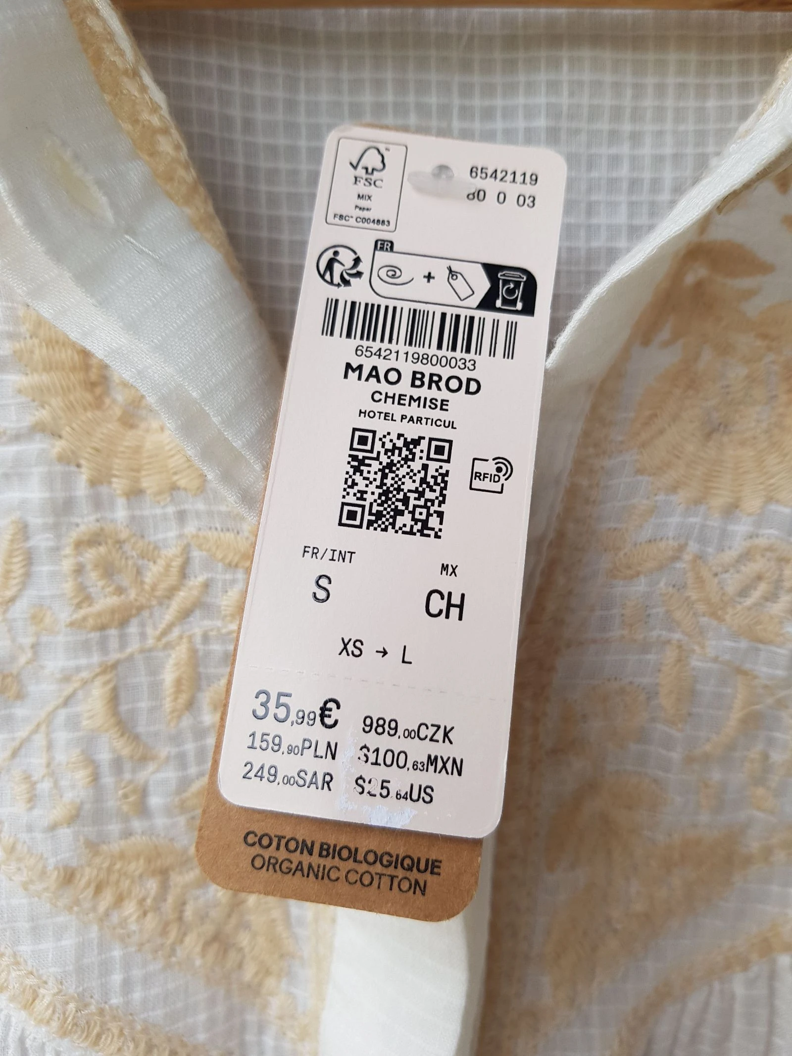 Camisa bordada romântica boho algodão Etam P – photo 7